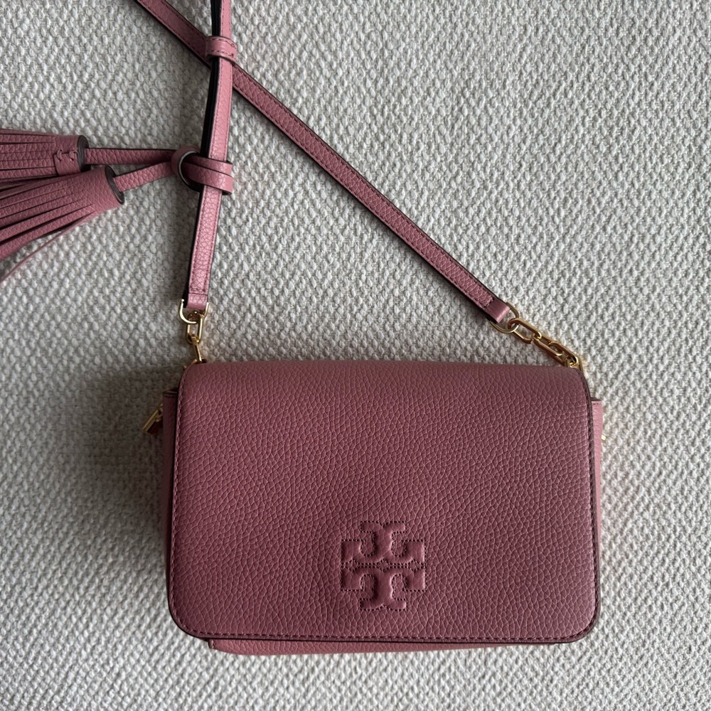 Tory Burch Thea Mini Pink Fold over Crossbody Bag